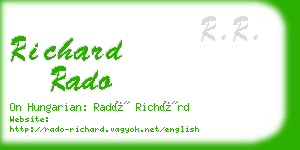 richard rado business card